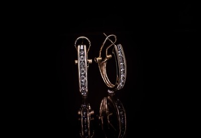 14k Gold Earrings with Diamonds