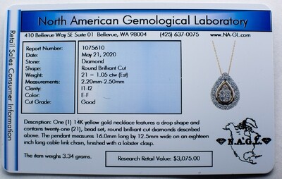 Gold Drop Diamond Necklace