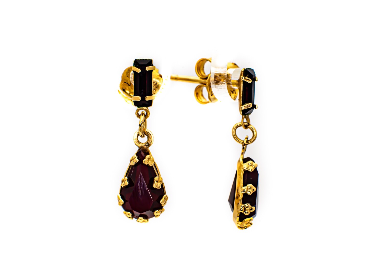 14k Gold Earrings with Gemstones.