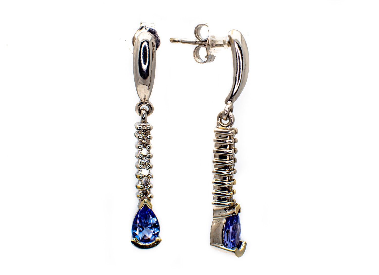 14k Gold Earrings with Gemstones and Diamonds