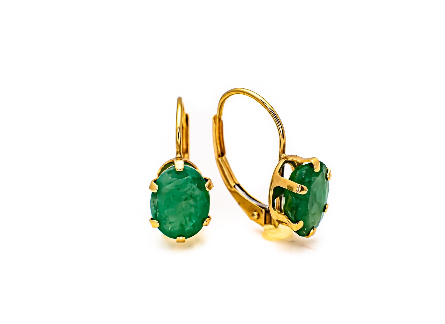 14k Gold Earrings with Emerald stones
