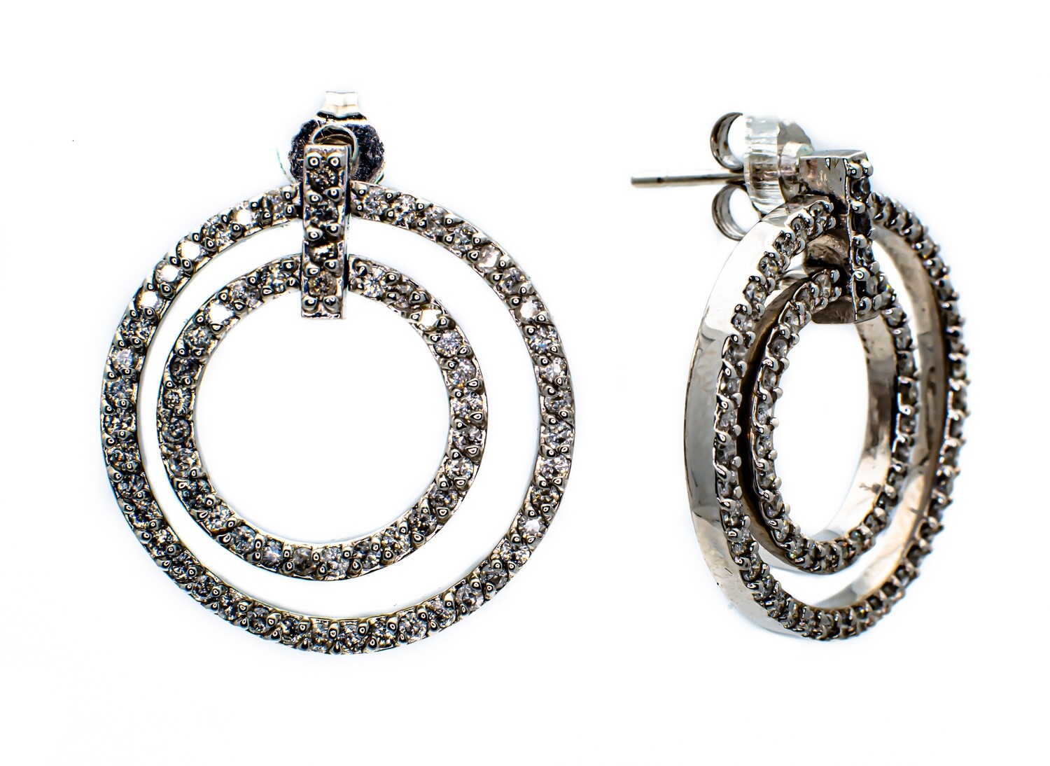 14k Gold Diamond Hoop Earrings