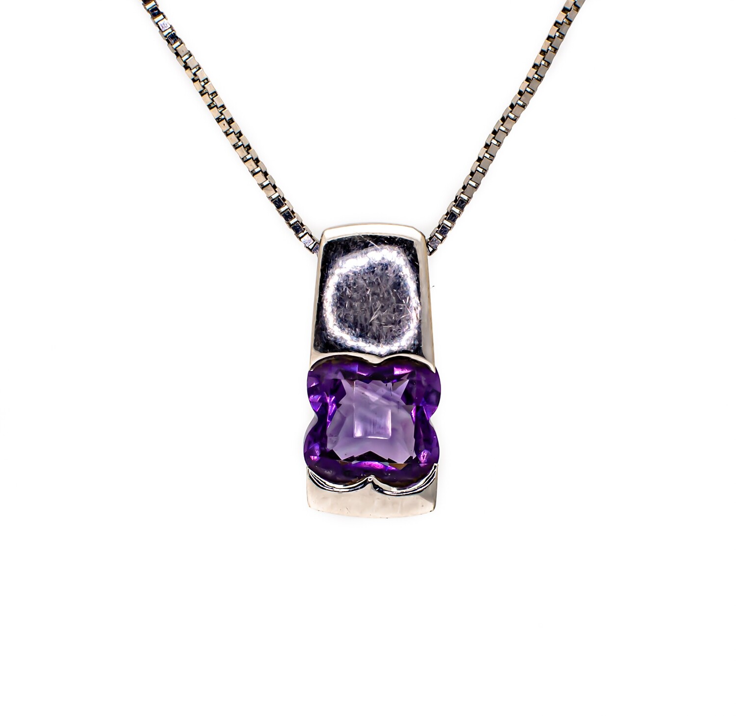 14k Gold Necklace with Purple Gemstone