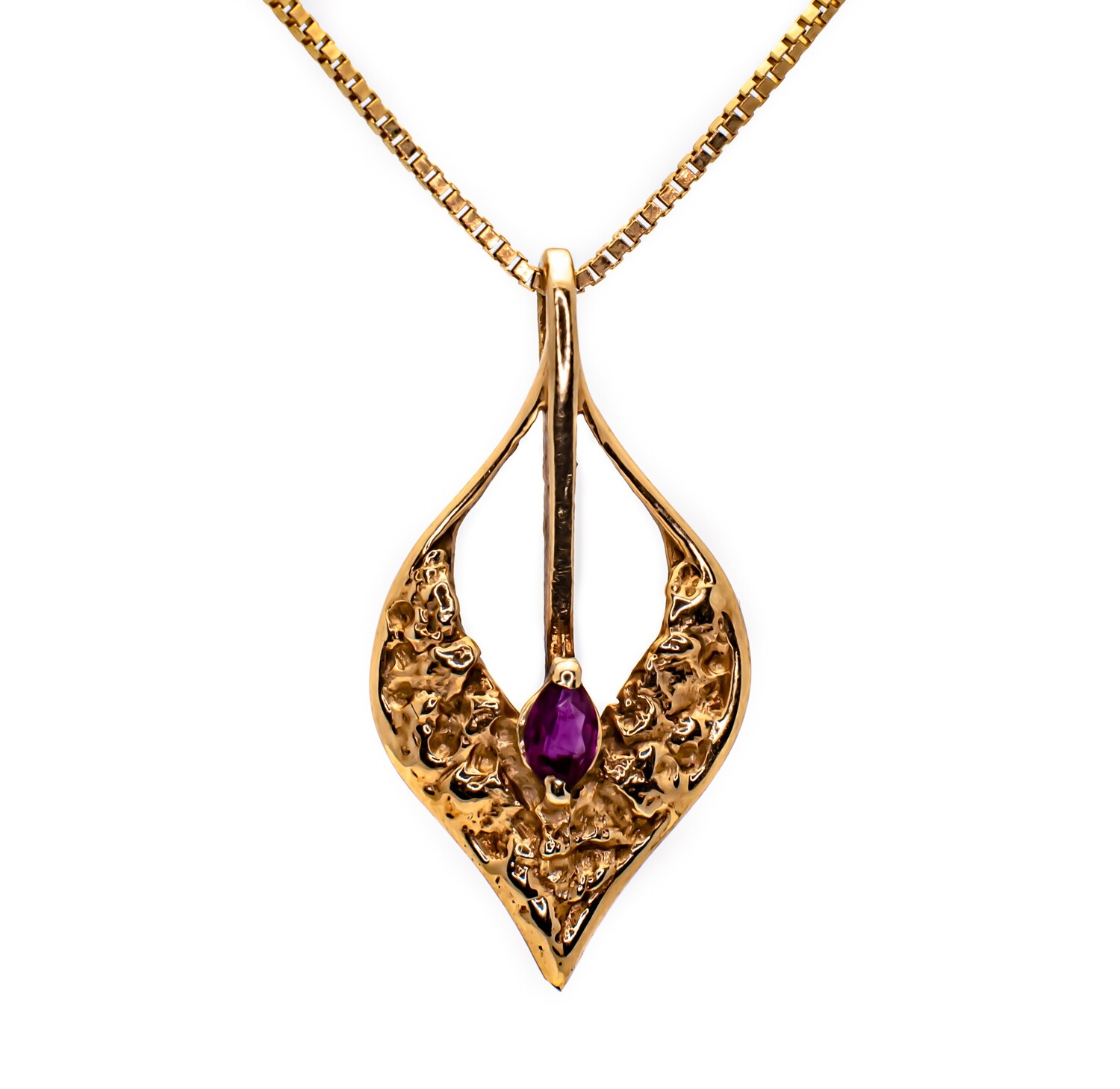 14k Gold Necklace with Spinel stone