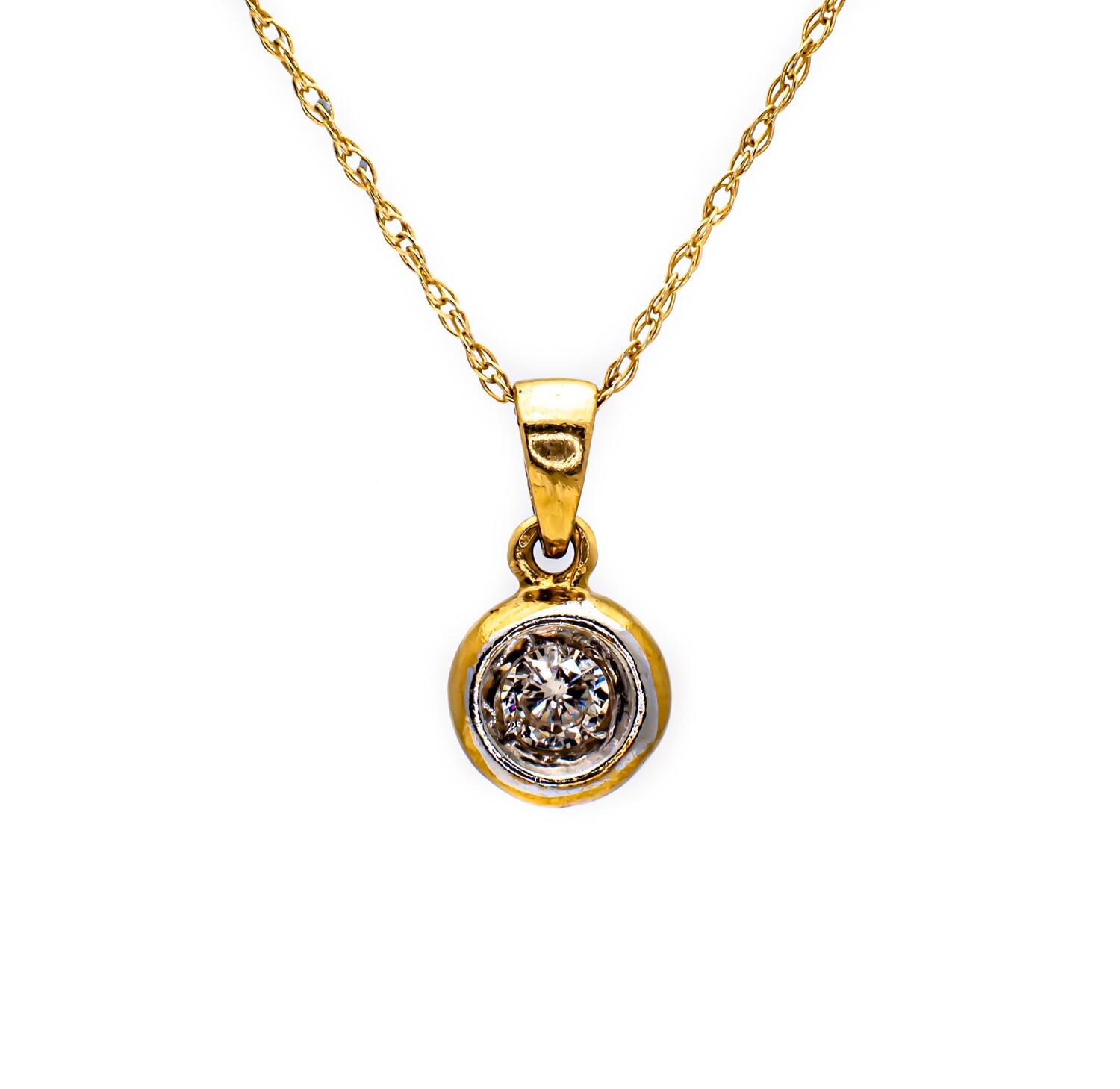 14k Gold Pendant with Diamond.