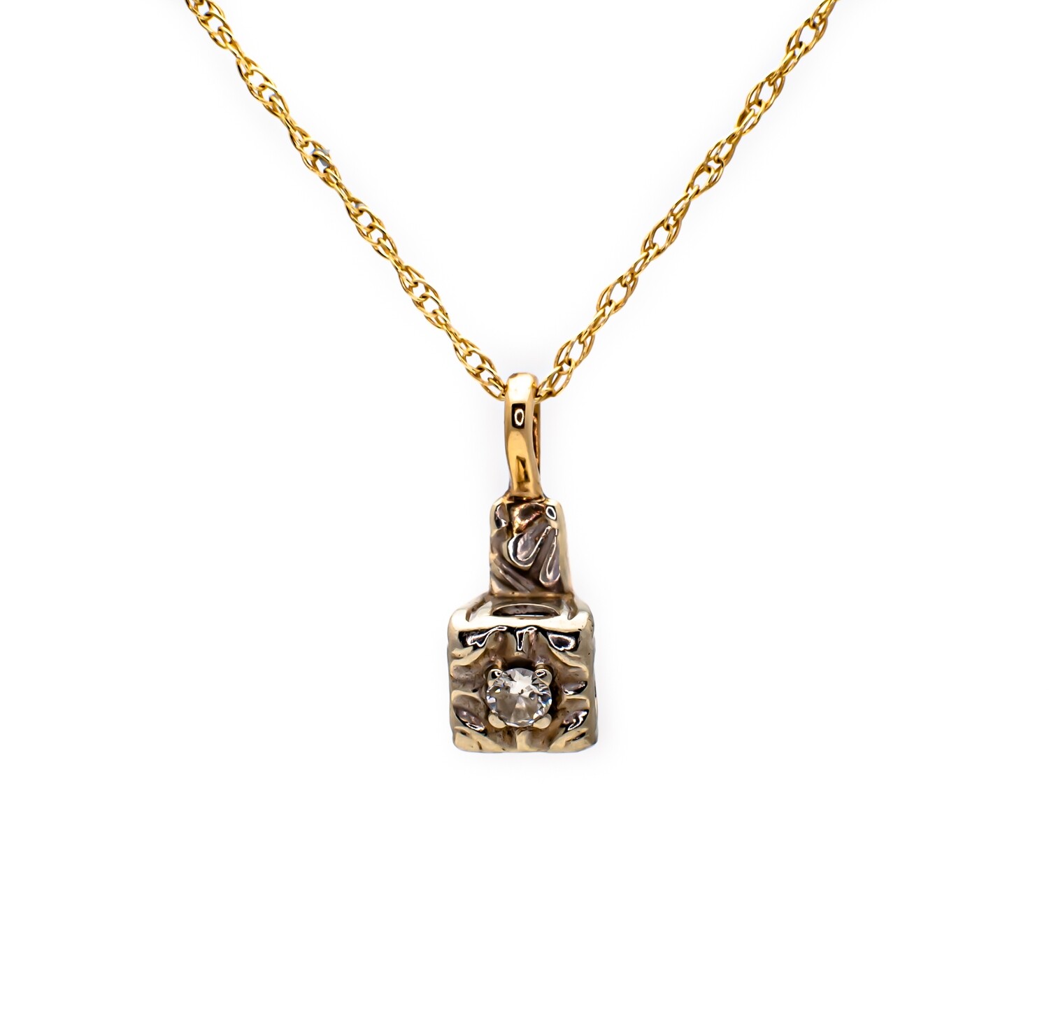 14k Gold Pendant with Diamond.