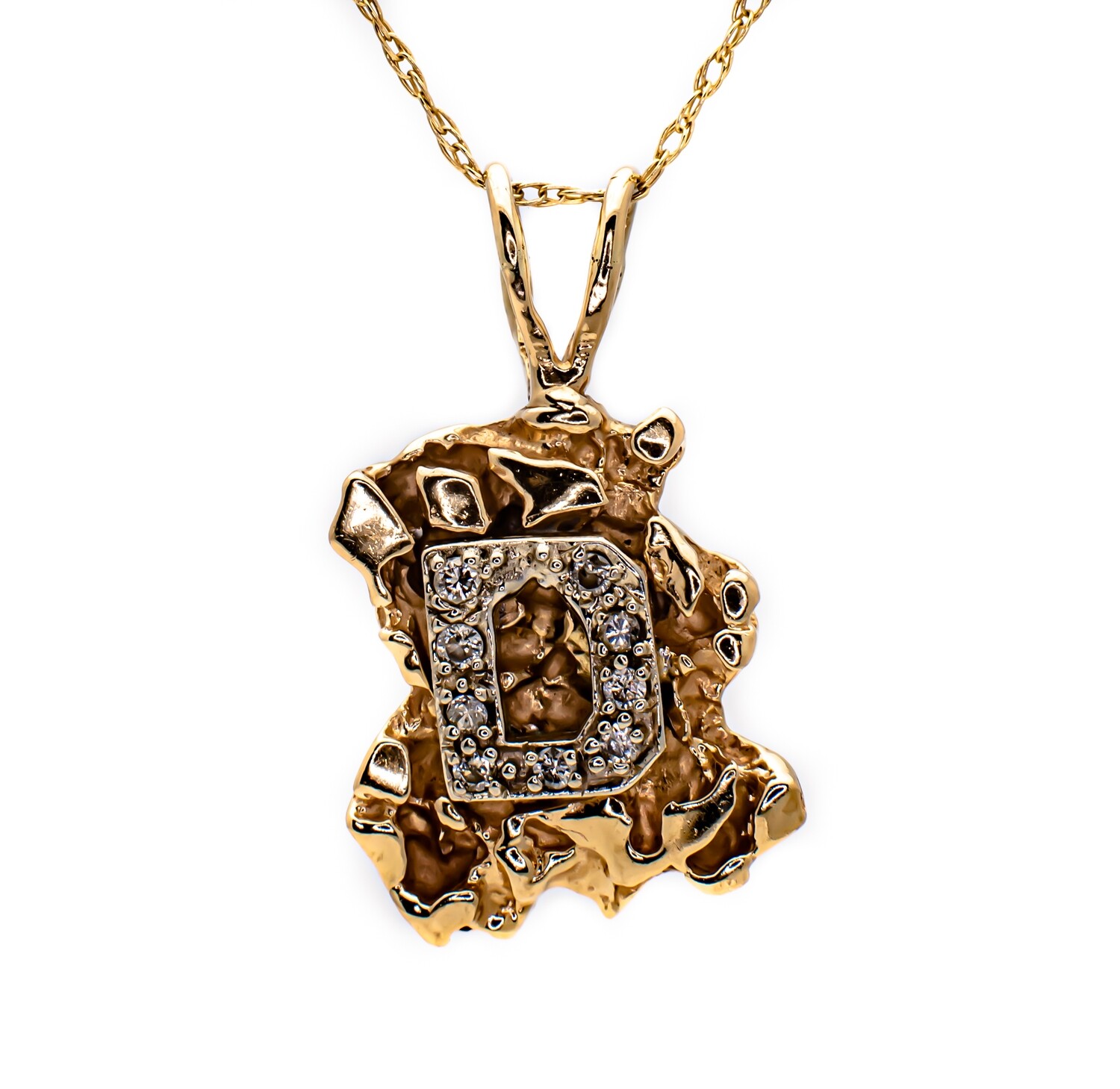 14k Gold Pendant with Diamonds