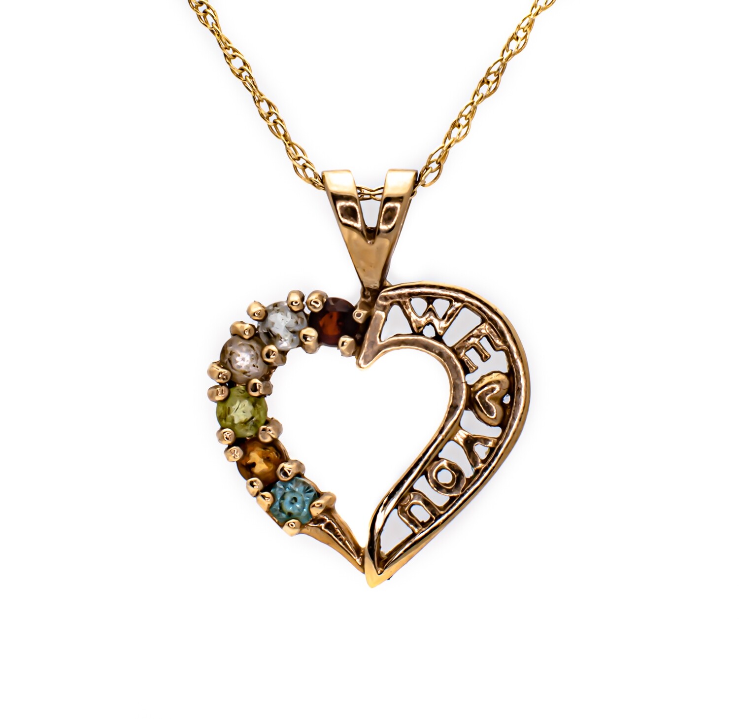 10k Gold Pendant with Gemstones