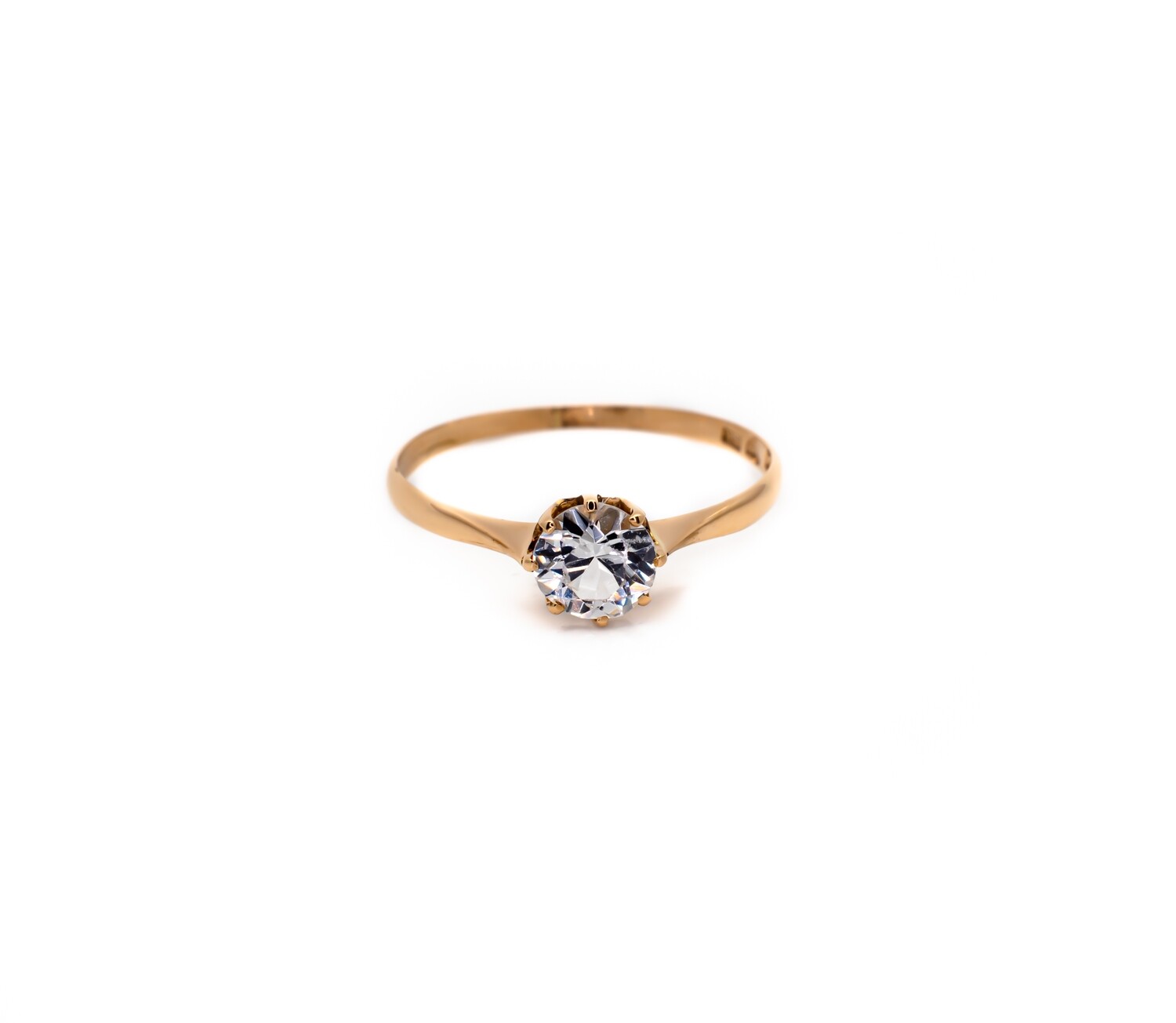 18k Gold Ring with CZ stone