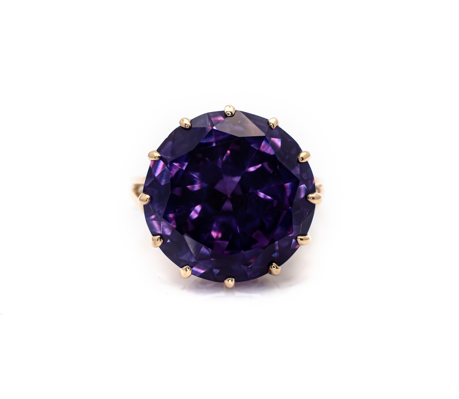 10k Gold Ring with Purple Gemstone