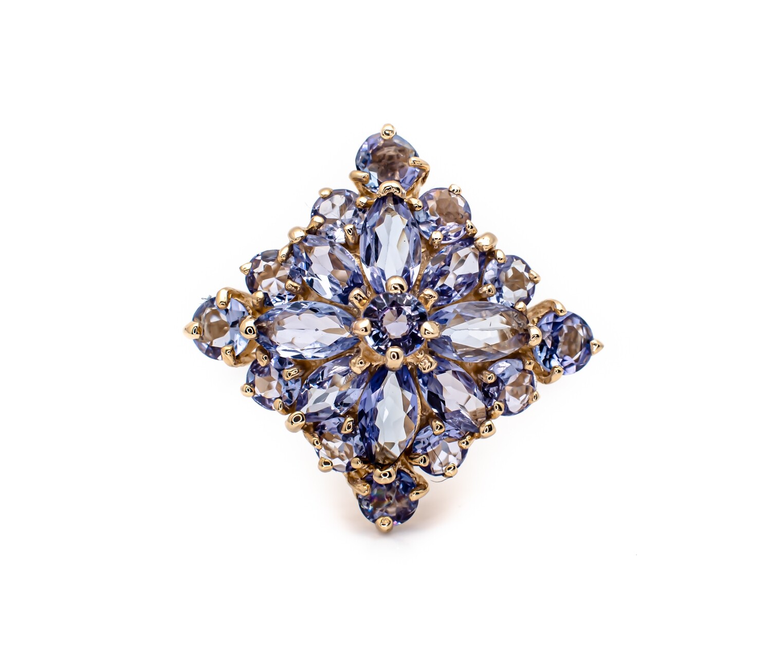 14k Gold Ring with Purple Gemstones