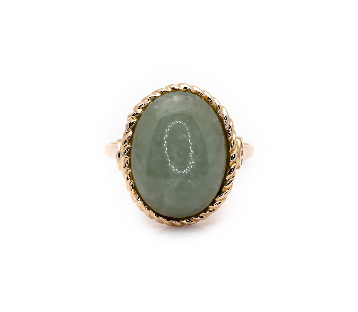 14k Gold Ring with Green Gemstone