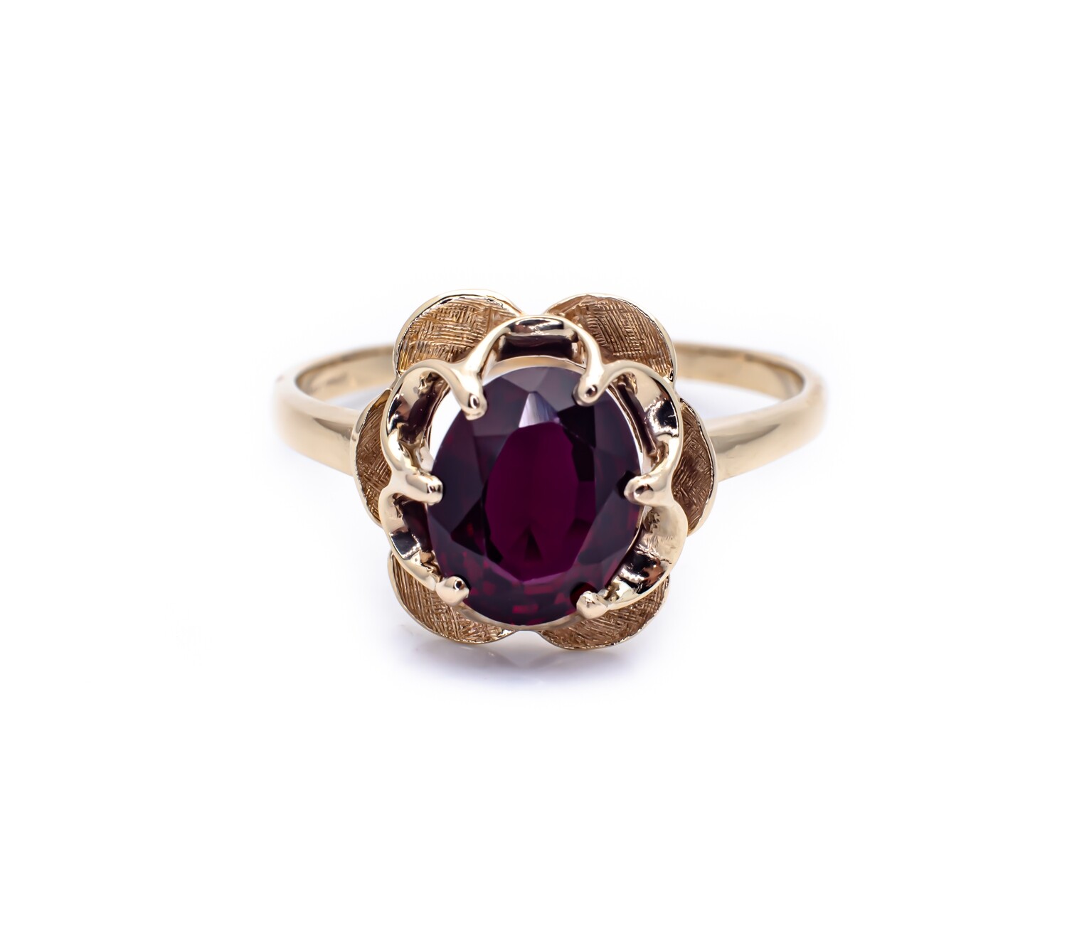 10k Gold Ring with Red Gemstone