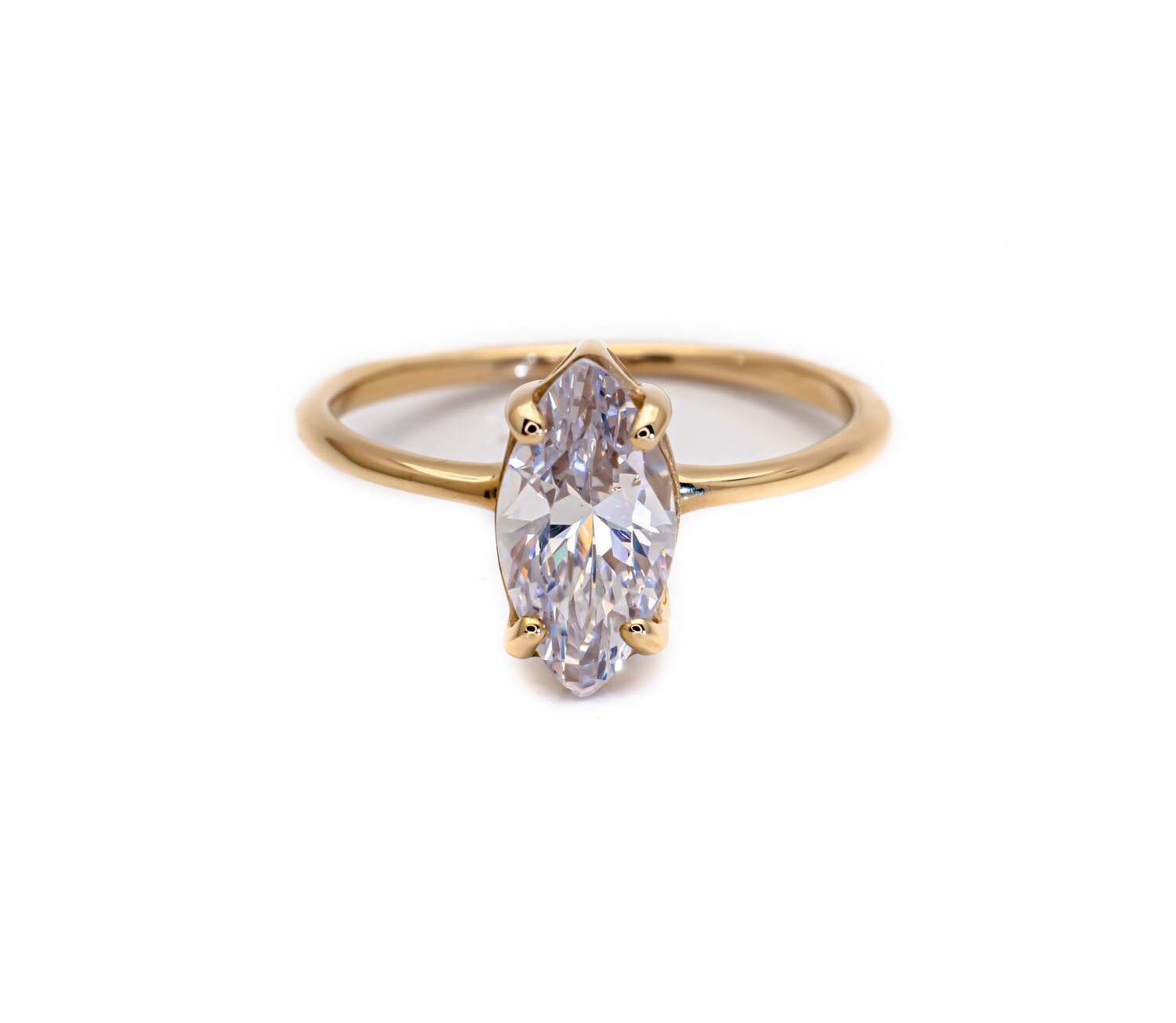 Elegant CZ Gold Ring