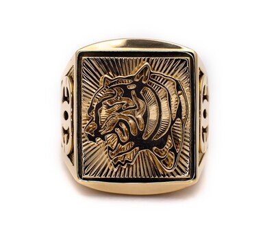 14k Yellow Gold Tiger Ring