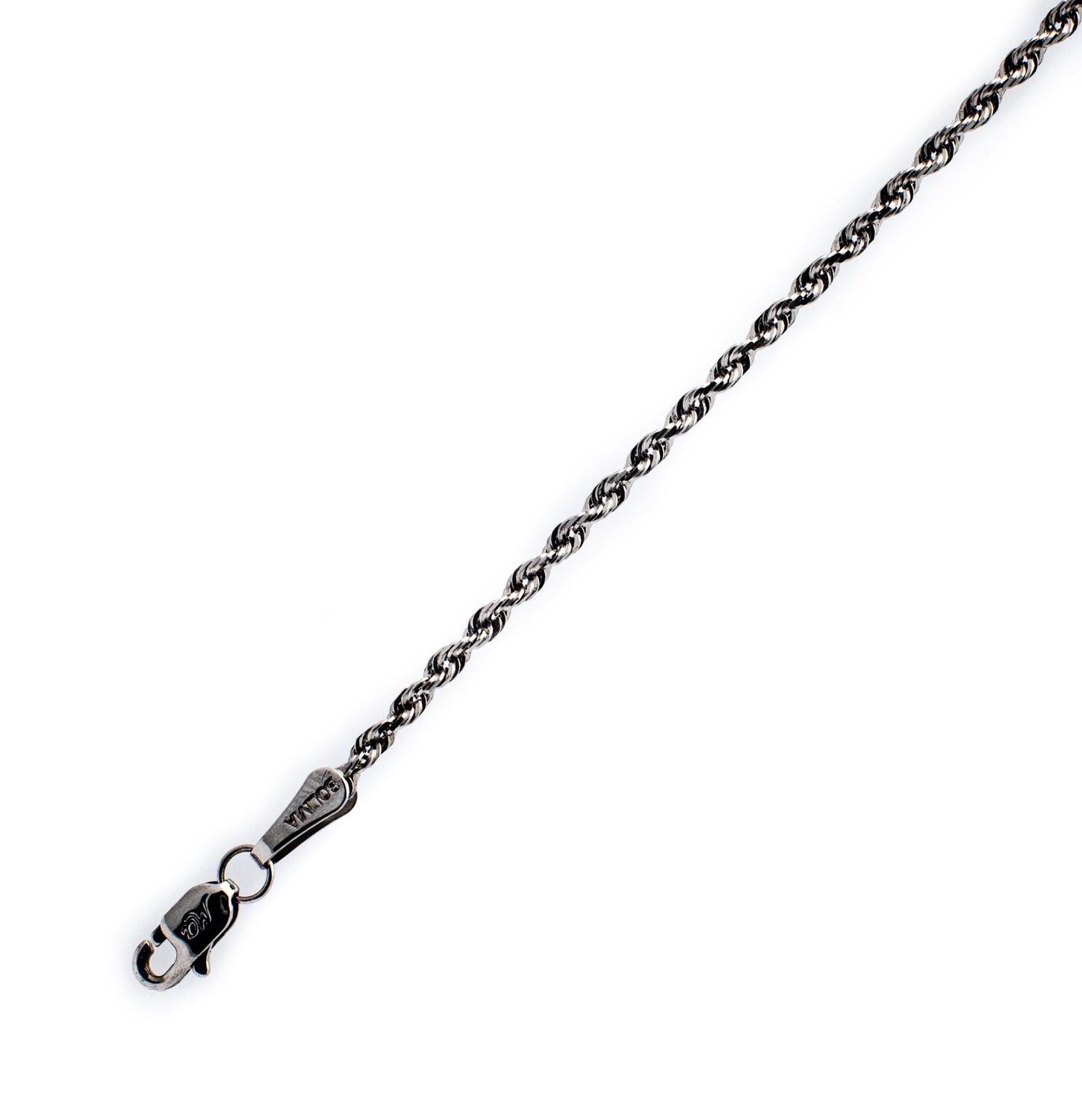 14K White Gold Rope Chain