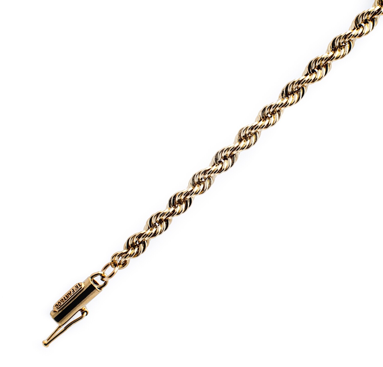14k Yellow Gold Rope Chain 16-Inch