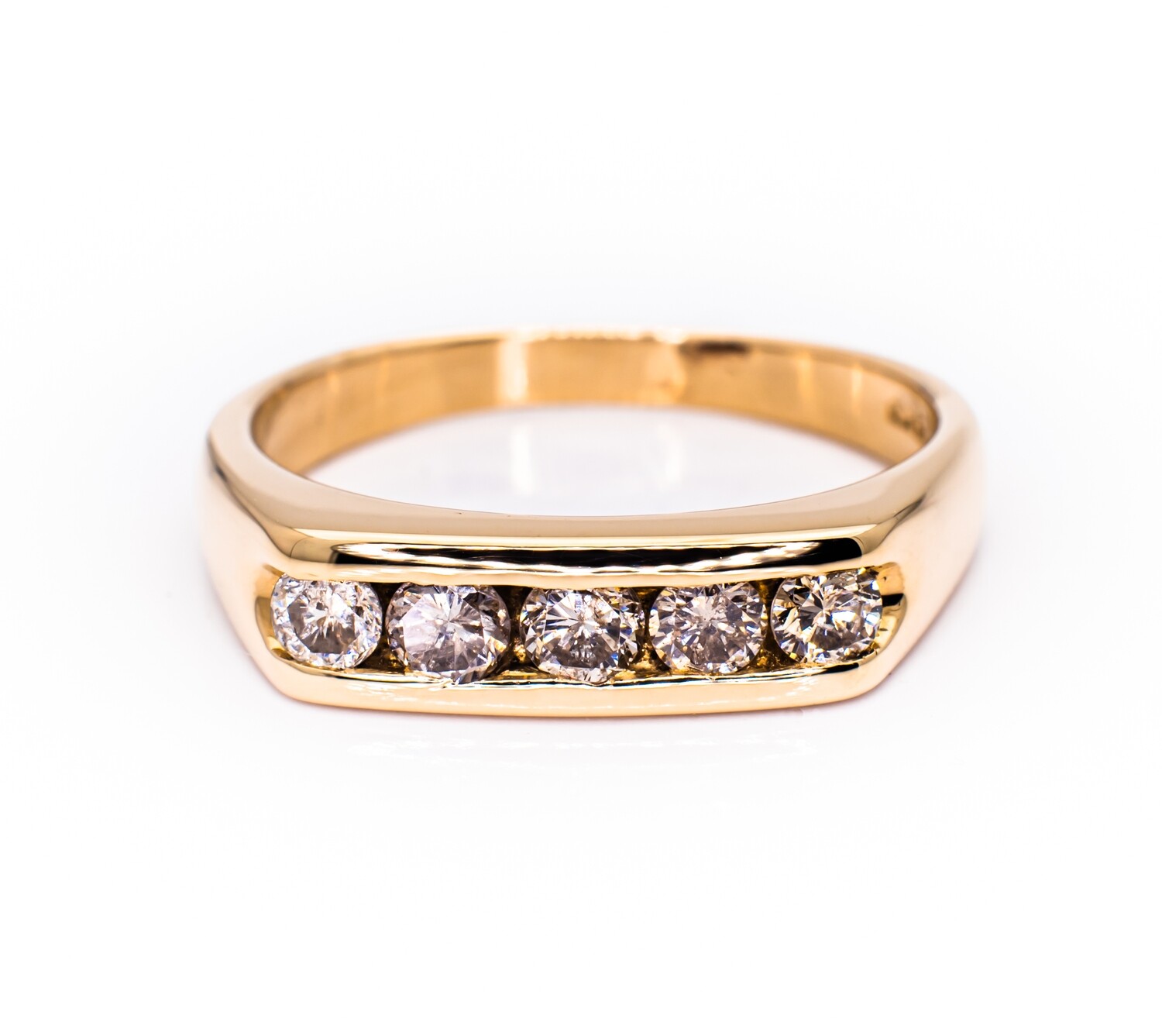 14K Yellow Gold Diamond Ring Size 7