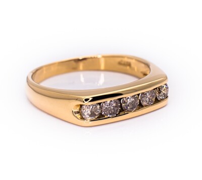 14K Yellow Gold Diamond Ring Size 7