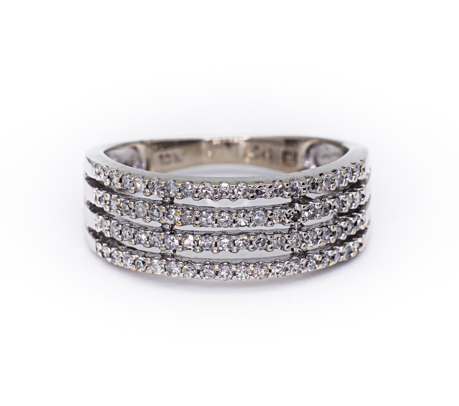10K White Gold Ring with Diamonds. Size - 6 1/2