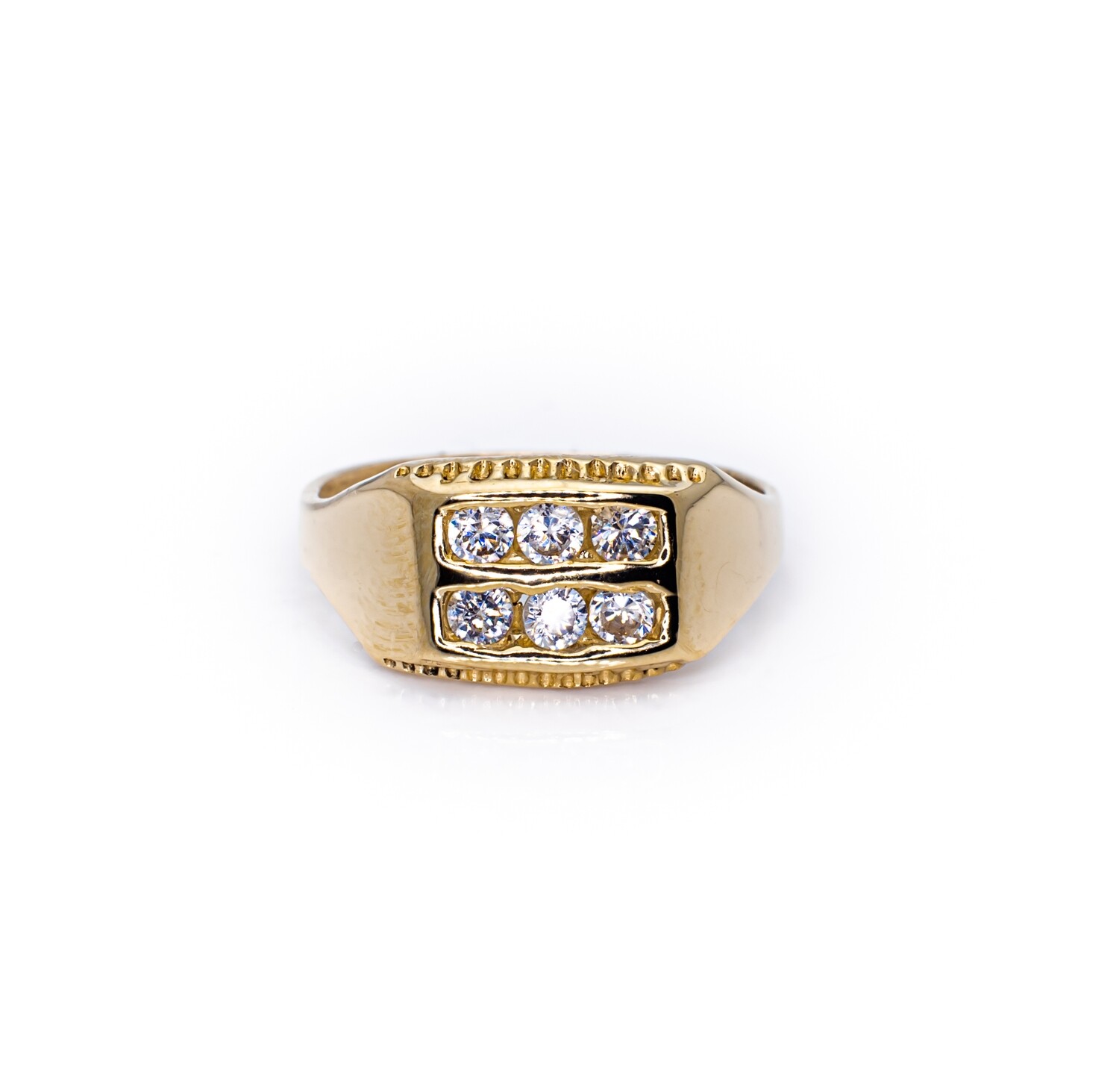 10K Yellow Gold Ring with CZ stones. Baby size