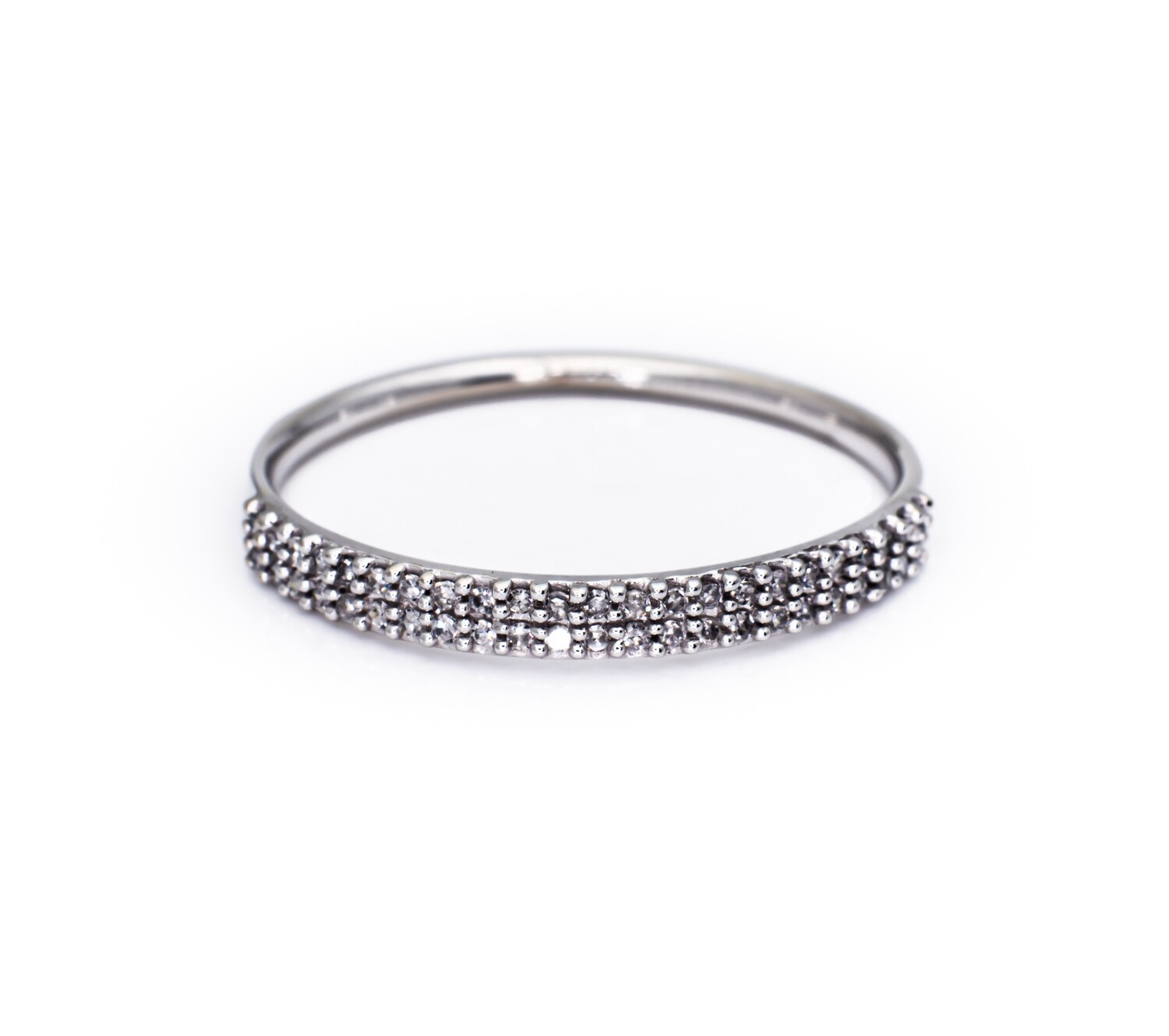 10K White Gold Ring With Diamonds. Size - 6 3/4