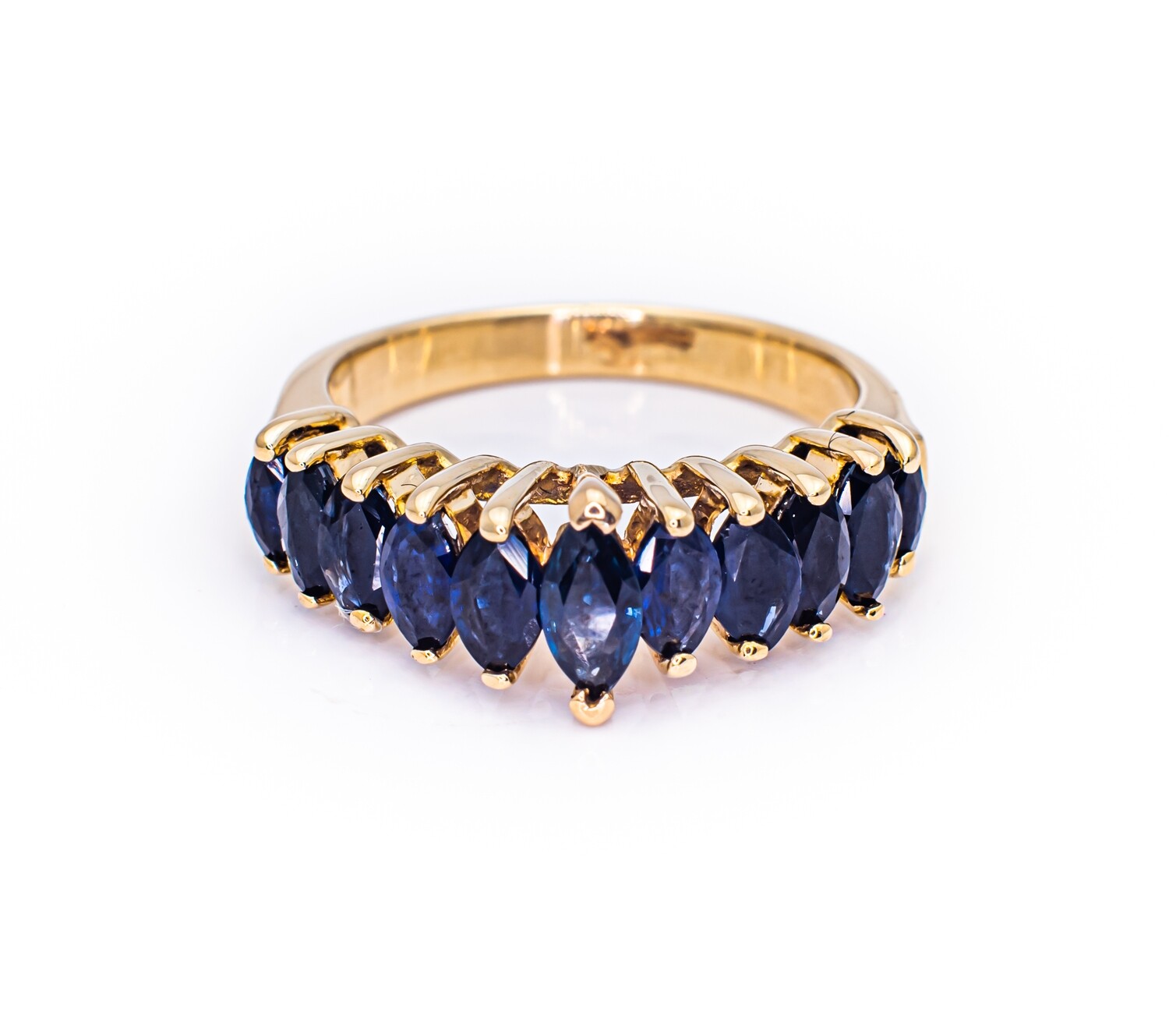 14K Gold Sapphire Ring Size 6.5
