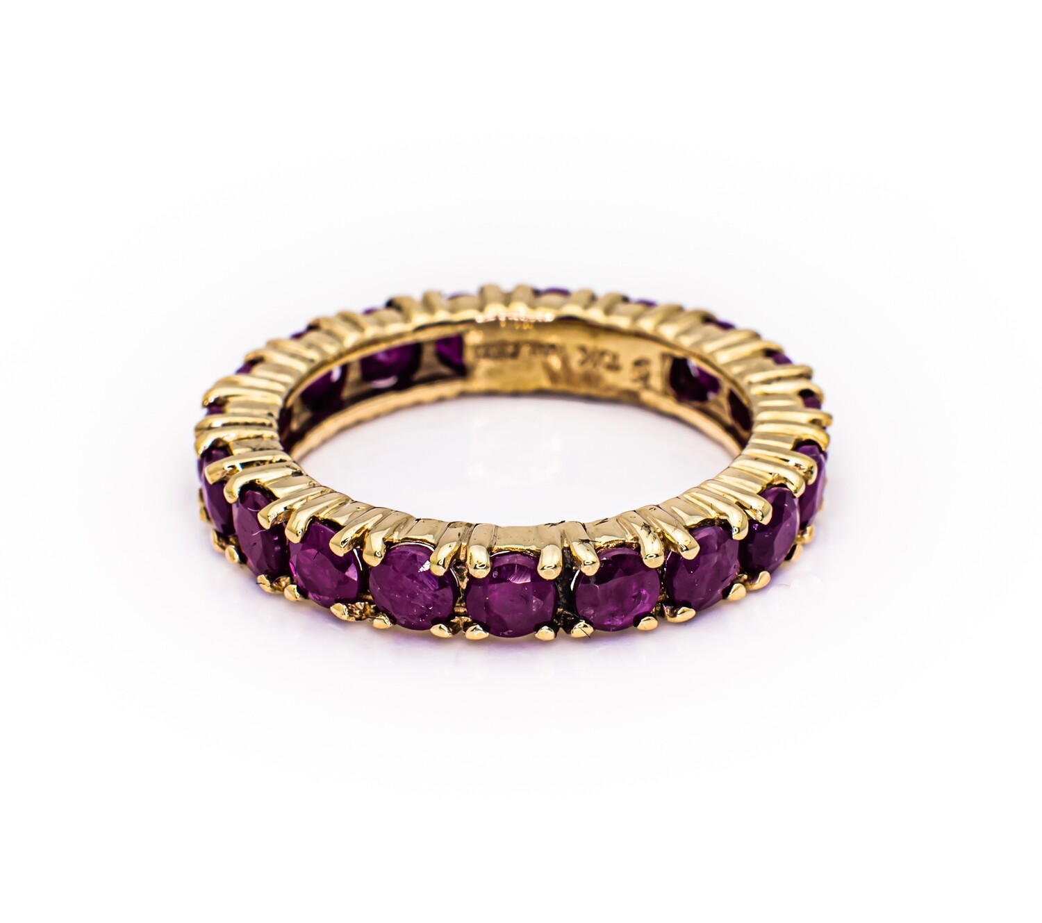 10K Yellow Gold Ring with Pink Sapphires. Size - 7
