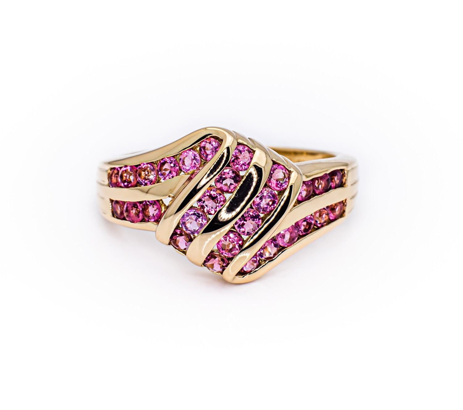 14K Yellow Gold Ring with Pink Amethyst. Size - 7 1/4