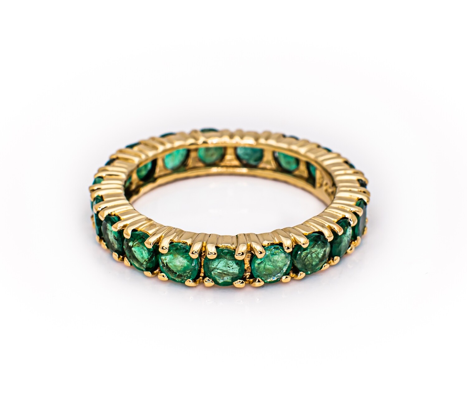 10K Yellow Gold Ring with Emeralds. Size - 7