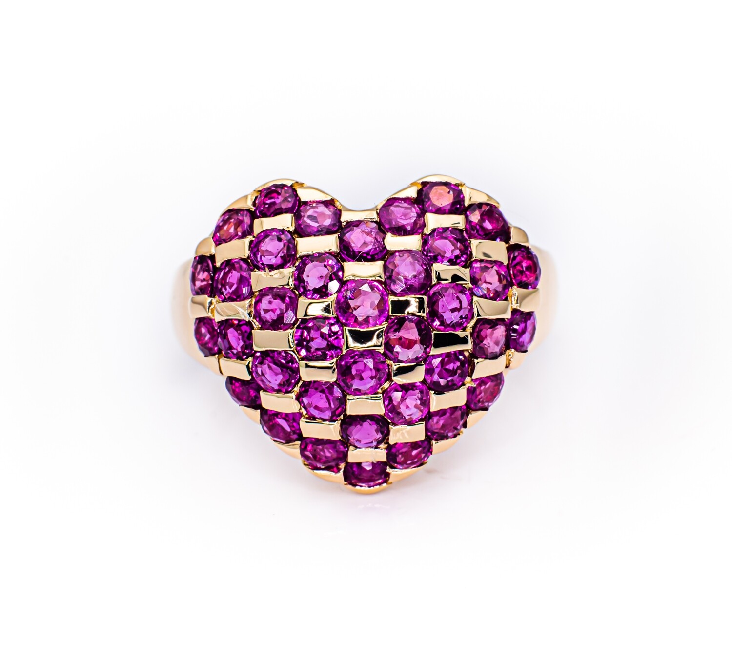 14K Yellow Gold Pink Sapphire Ring Size 6