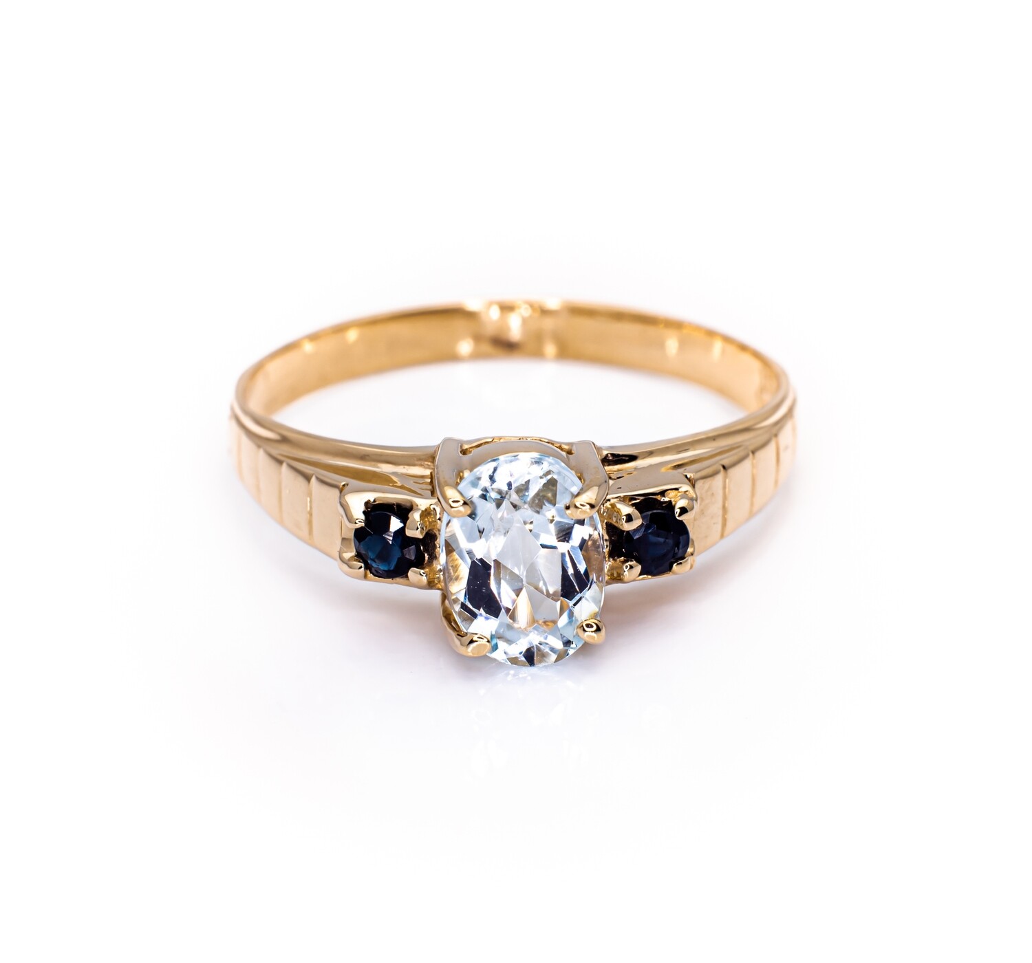 14K Yellow Gold Ring with Gemstones. Size - 8