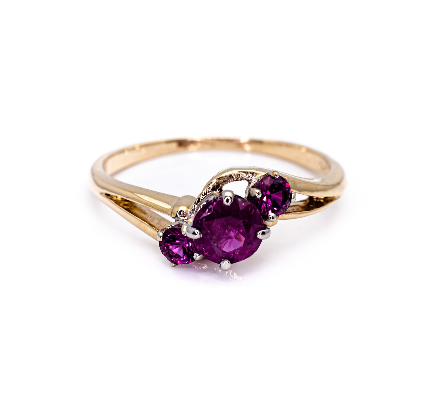 14K Yellow Gold Ring with Pink Topaz. Size - 6