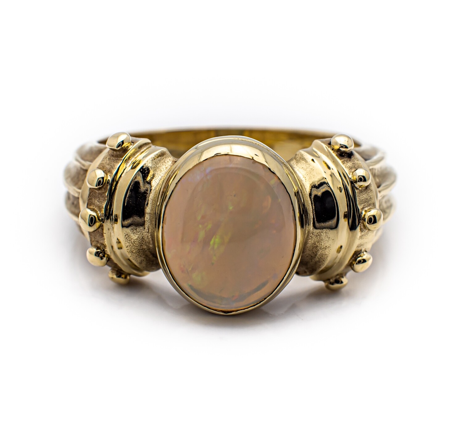 14K Yellow Gold Opal Ring Size 7