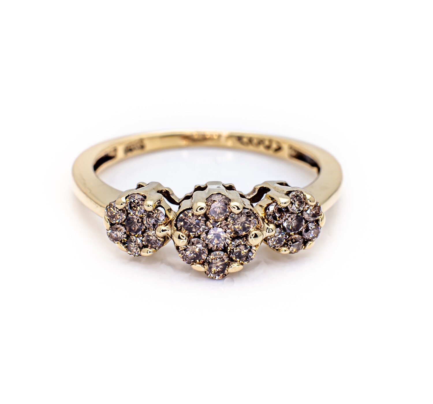 10K Yellow Gold Ring with Brilliant Cut Diamonds