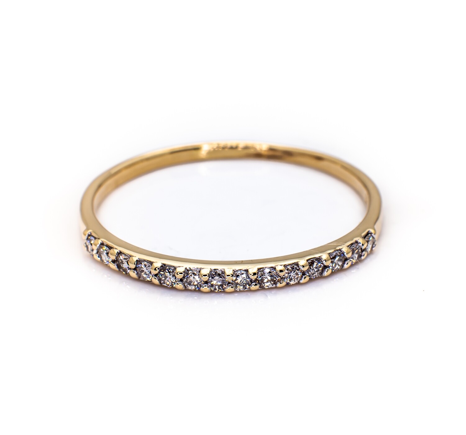 14K Yellow Gold Ring with Brilliant Cut Diamonds