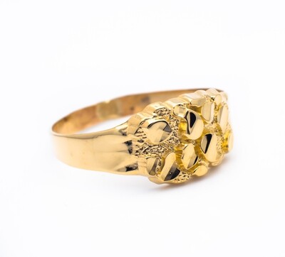 10k Yellow Gold Ring "Nuggets". Size - 9 3/4