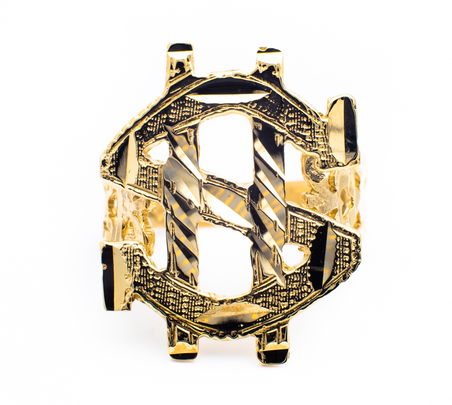 10K Yellow Men Ring &#39;$&#39;. Size - 10
