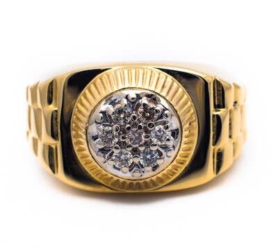 10K Yellow Gold Diamond Ring Size 10