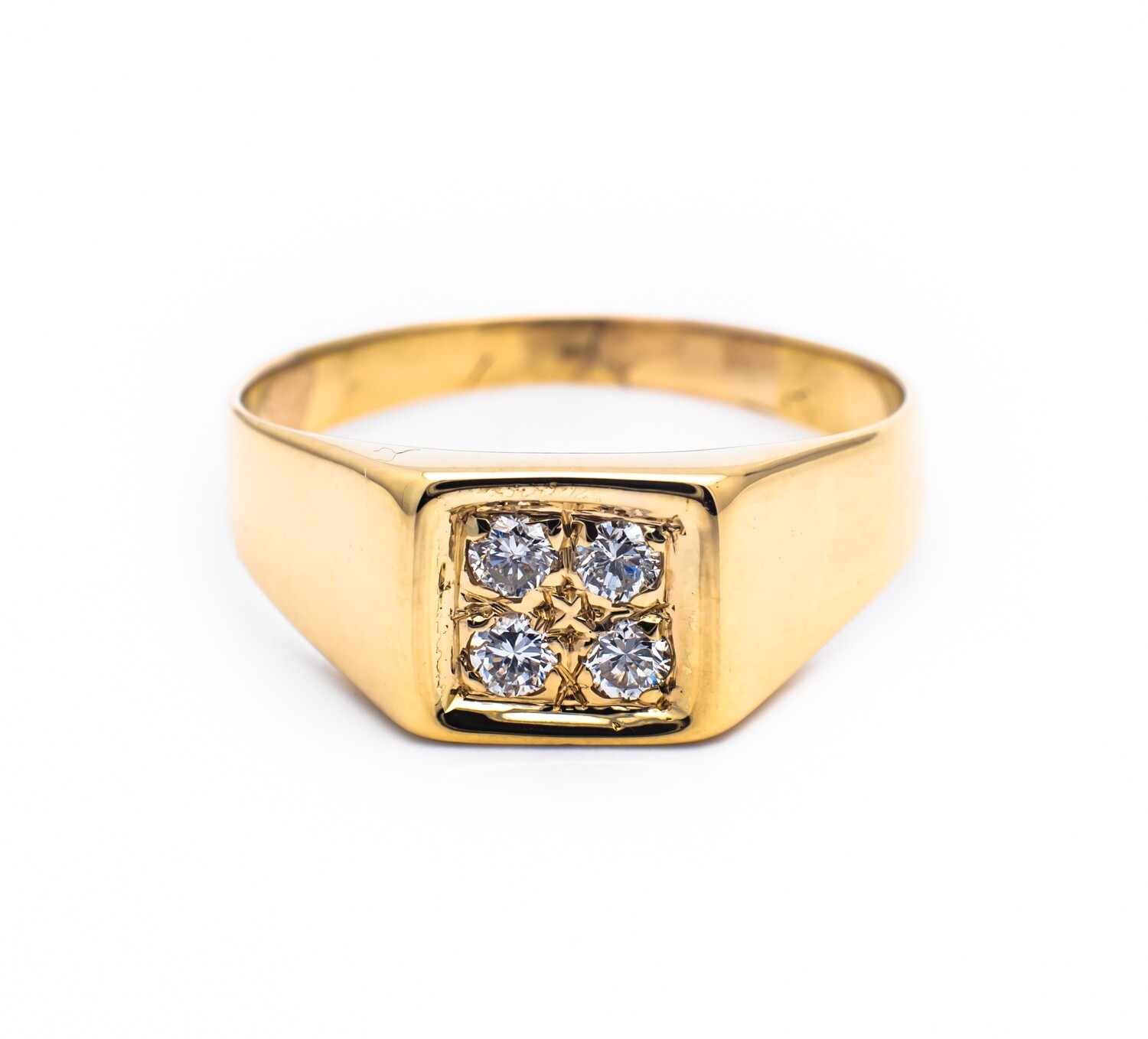 14K Yellow Gold Ring with Diamonds. Size - 9