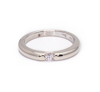 14K White Gold Diamond Ring Size 5.5