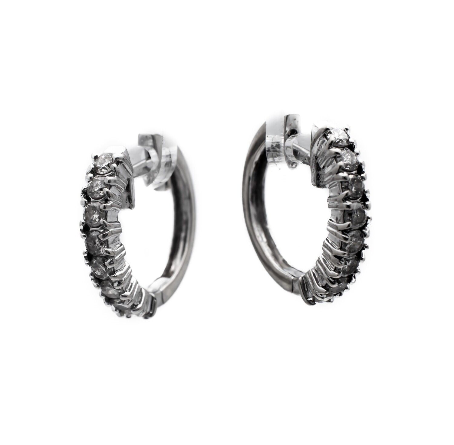 14k White Gold Earrings with Diamonds