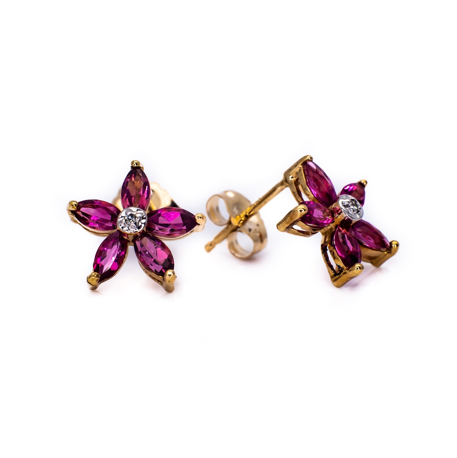 Amethyst Diamond Earrings