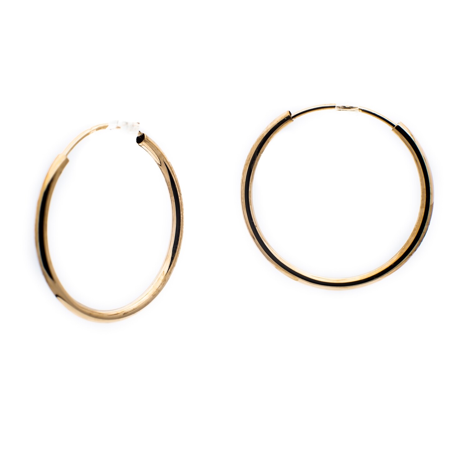 14k Yellow Gold 15.0mm Continuous Tube Hoop Earrings