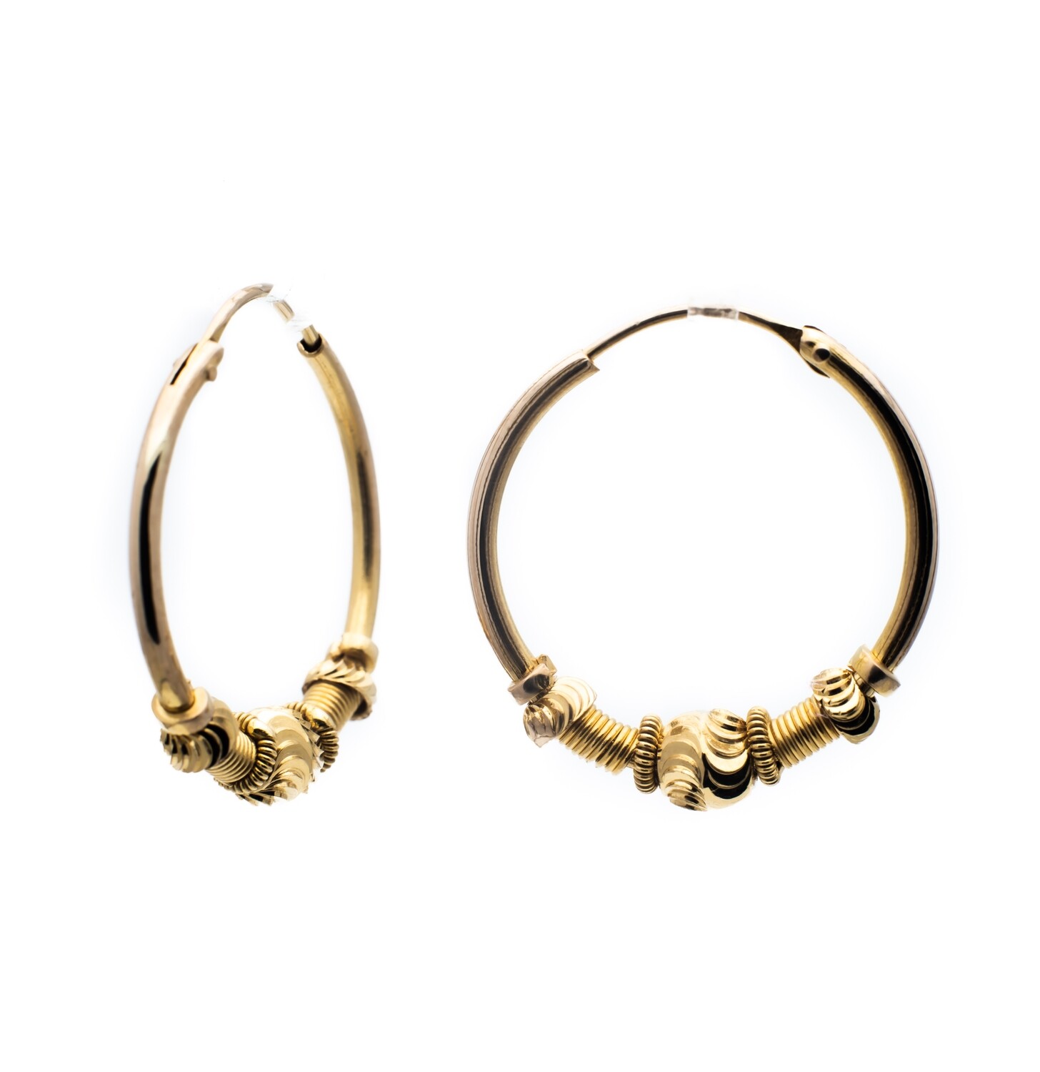 18k Yellow Gold 15.0mm Continuous Tube Hoop Earrings