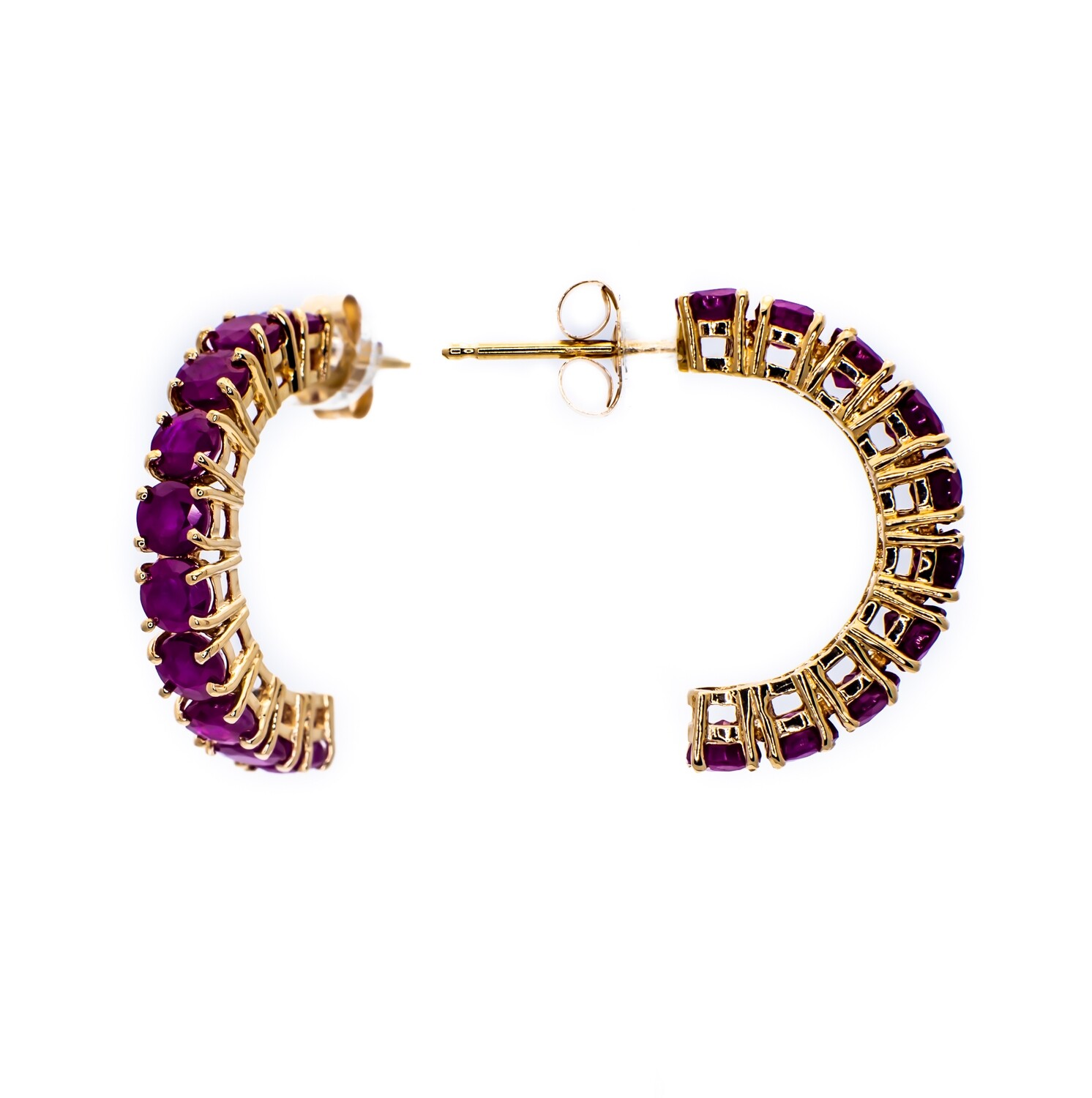 14K Yellow Gold Earrings with Ruby