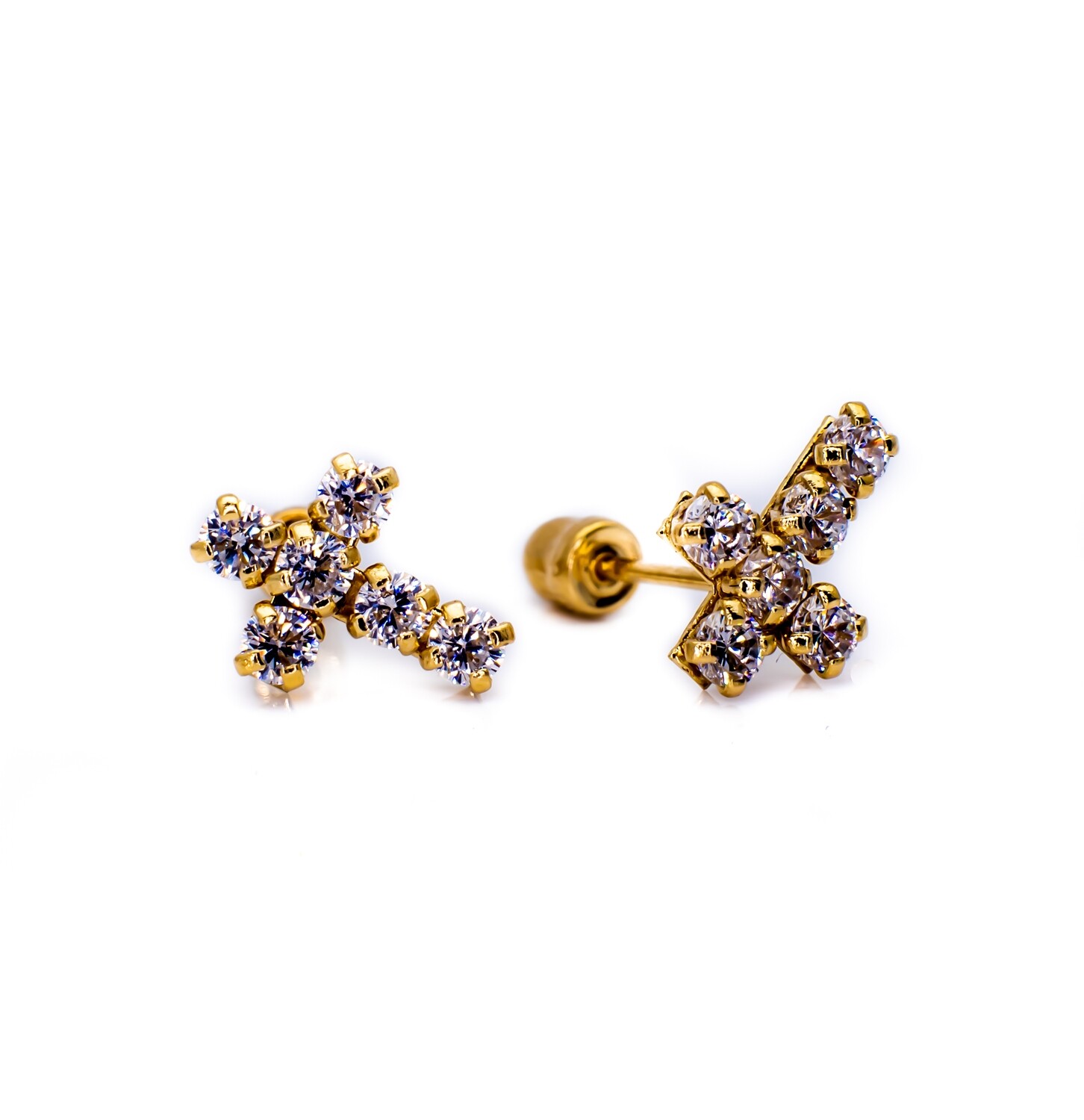 14K Yellow Gold with CZ Stones