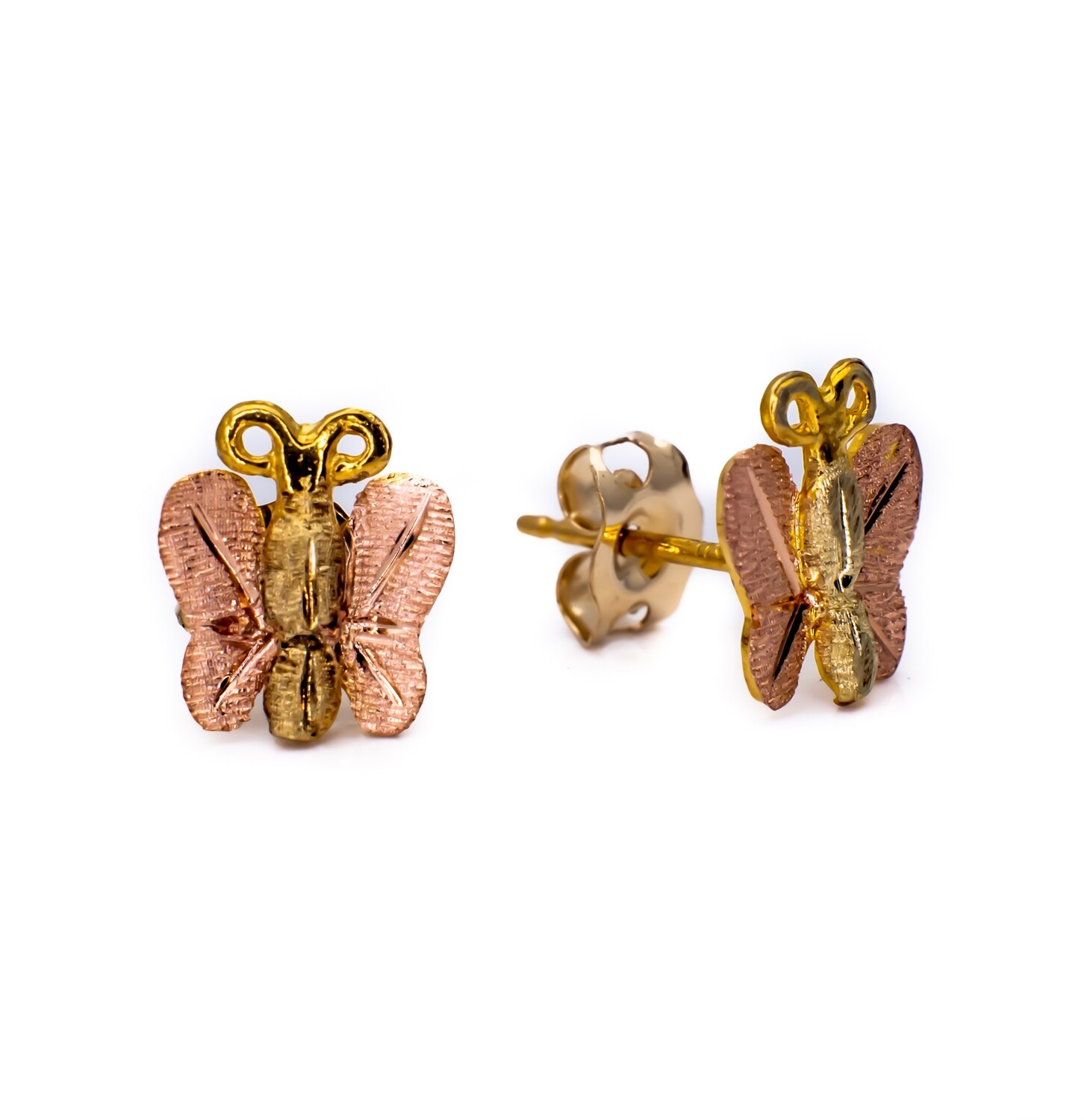 10K Yellow Gold Earrings &quot;Butterflies&quot;