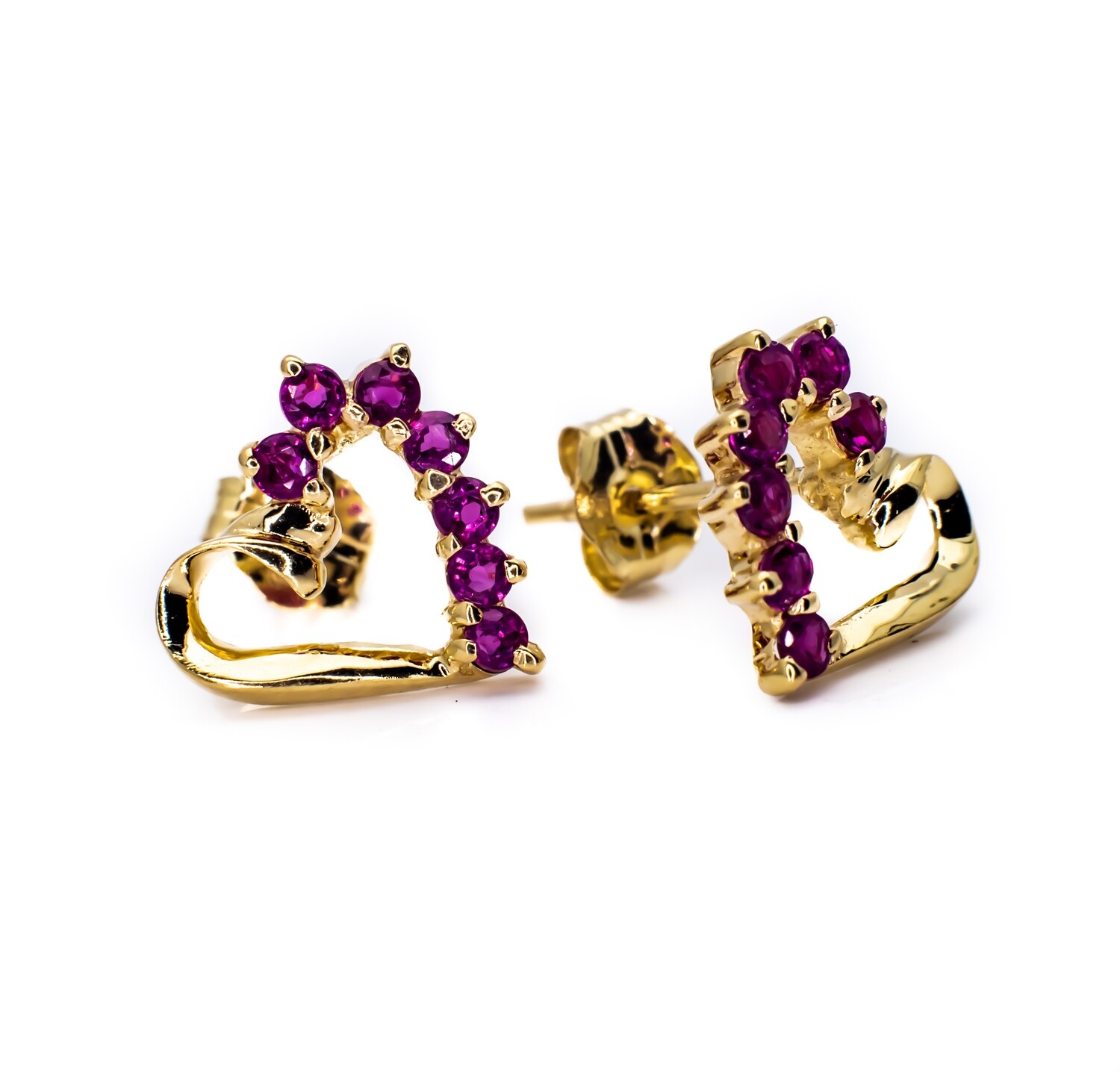 14K Yellow Gold Earrings with Pink Topaz