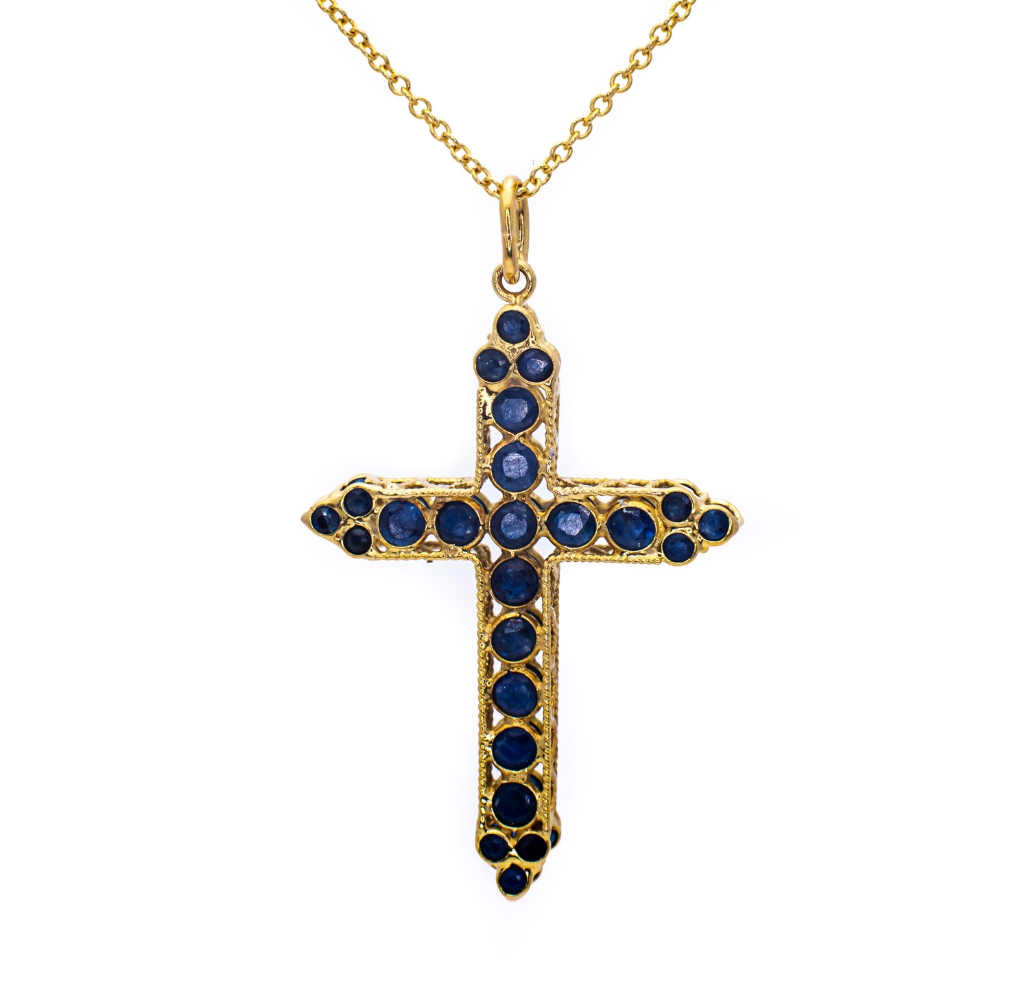 Sapphire Cross Pendant